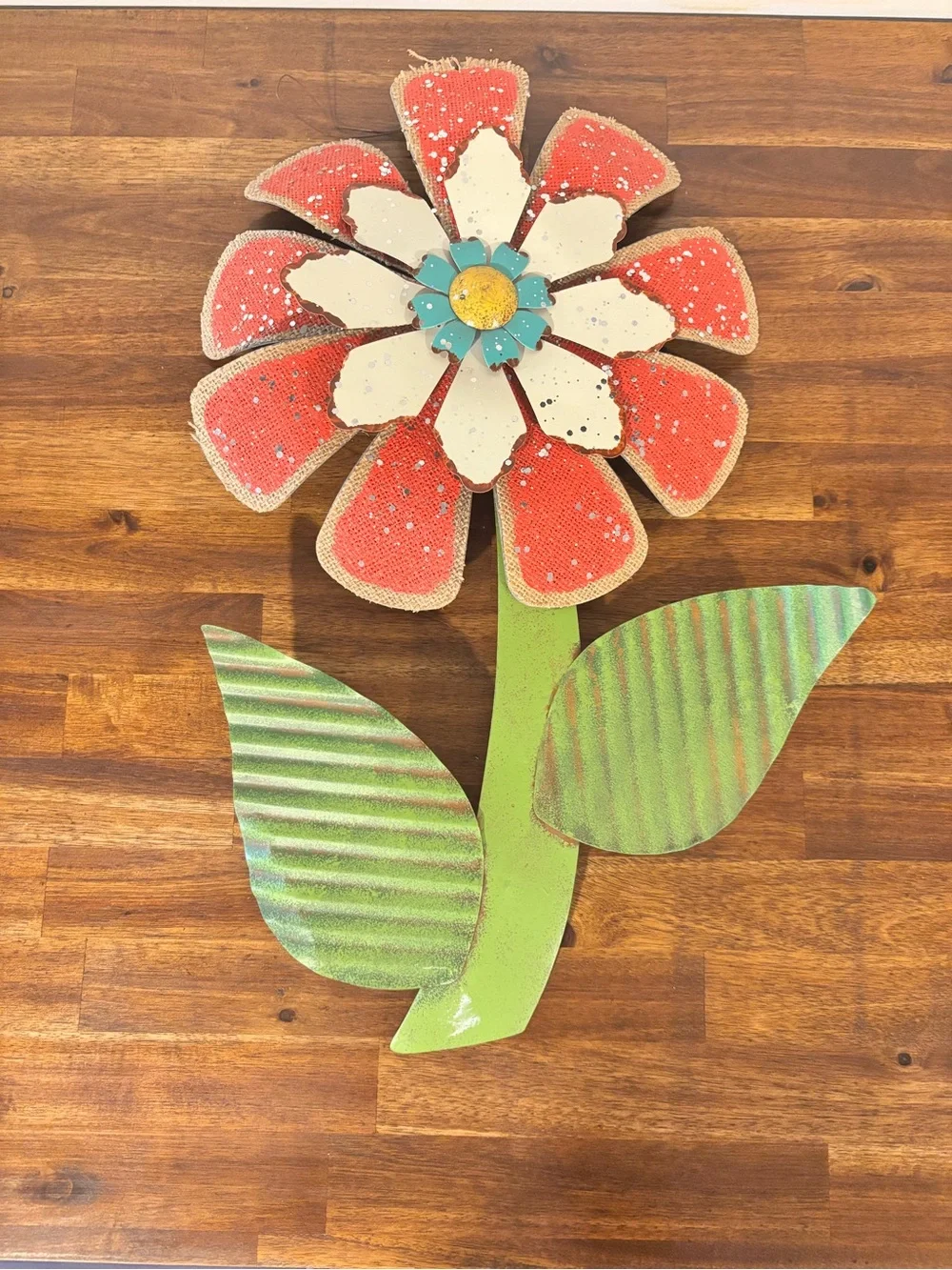 Colorful Rustic Metal Flower Wall Decor